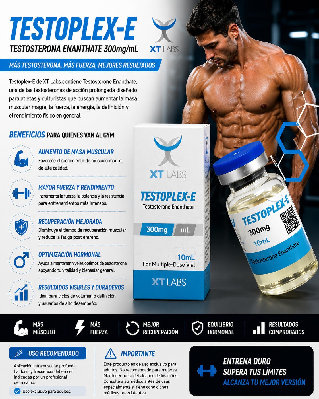 Testoplex-E XT Labs — Testosterona Enanthate